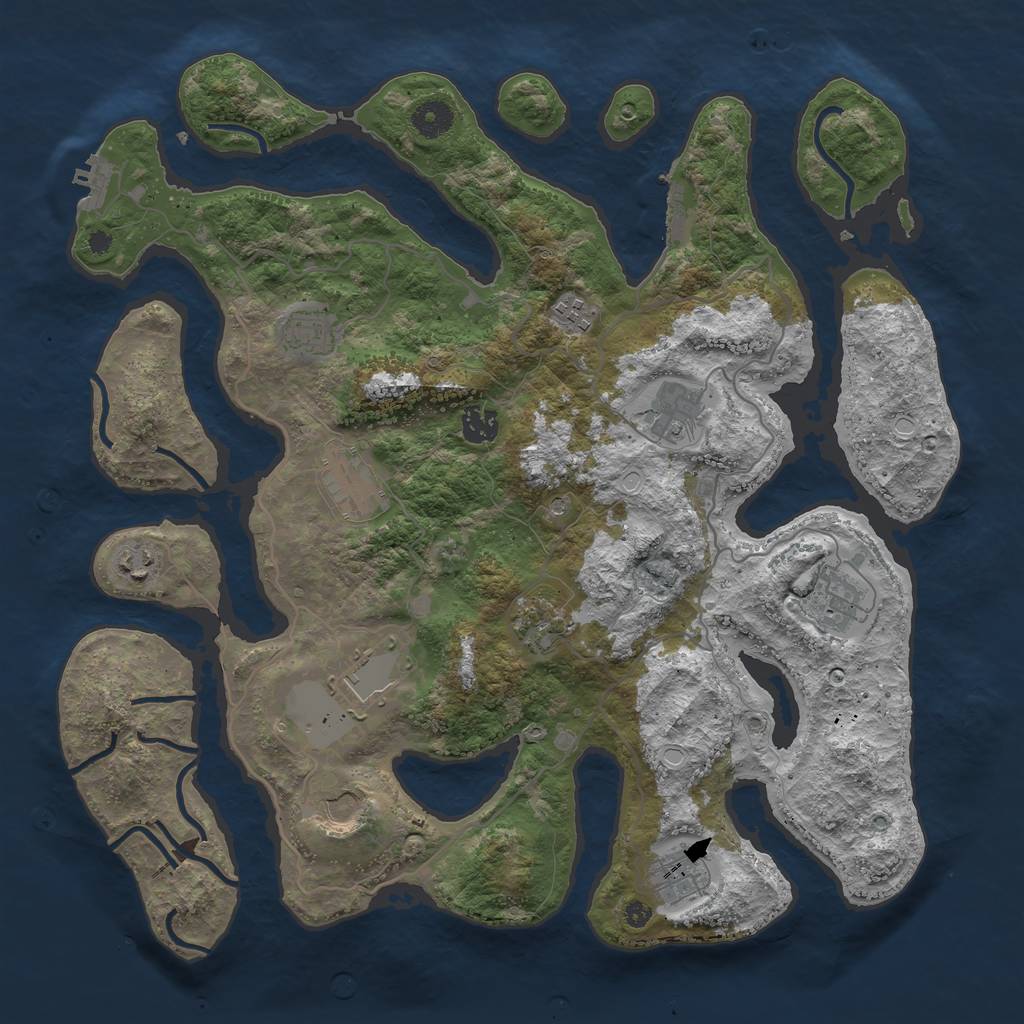 Rust Map: Procedural Map, Size: 4000, Seed: 1547347493, 22 Monuments