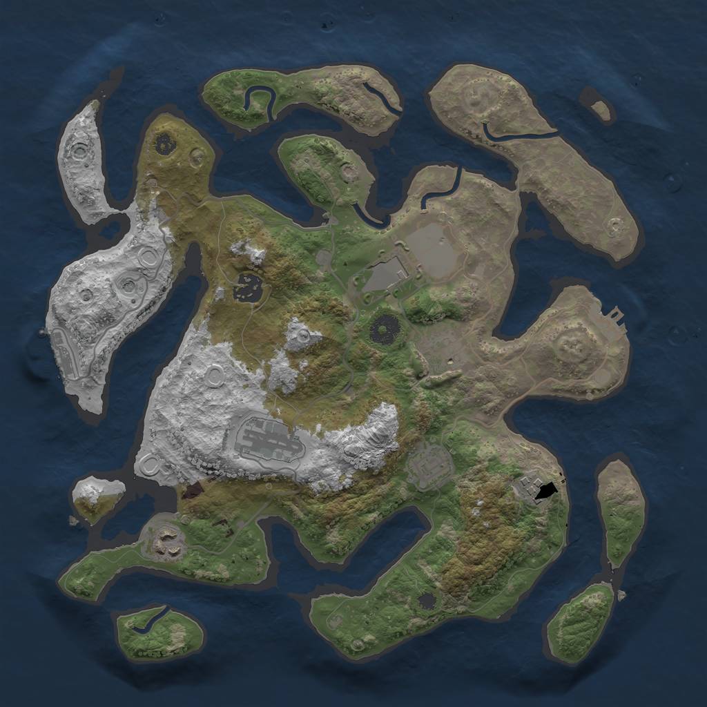 Rust Map: Procedural Map, Size: 3500, Seed: 20210818, 18 Monuments