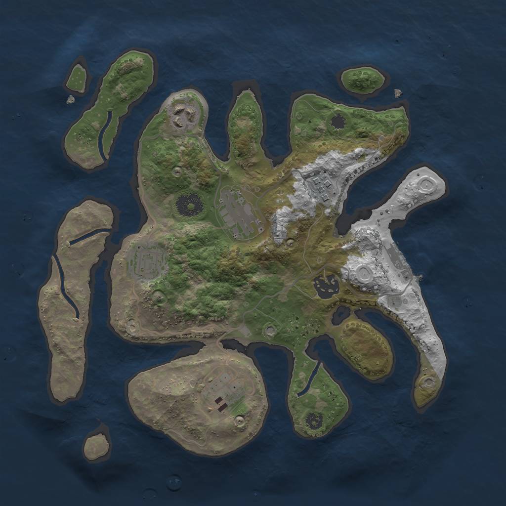 Rust Map: Procedural Map, Size: 3000, Seed: 164260114, 15 Monuments