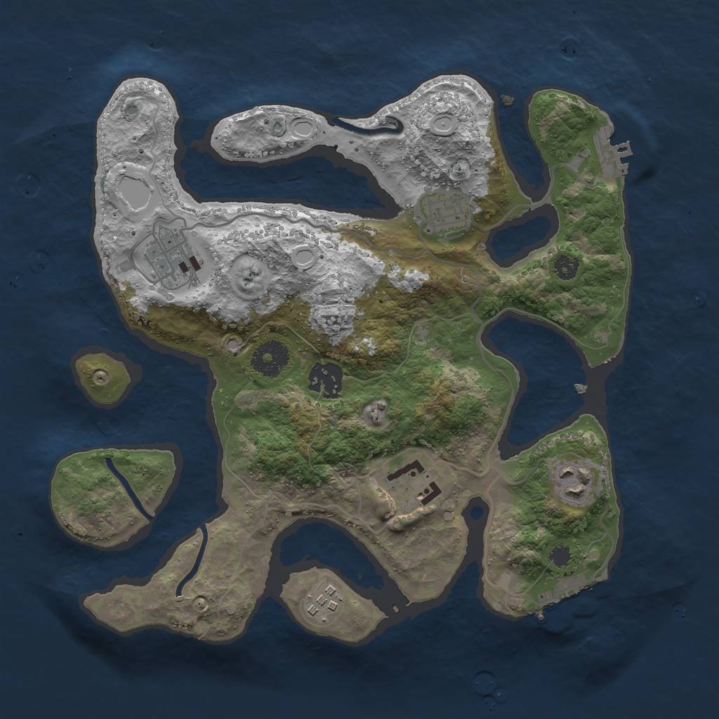 Rust Map: Procedural Map, Size: 3000, Seed: 69938745, 16 Monuments