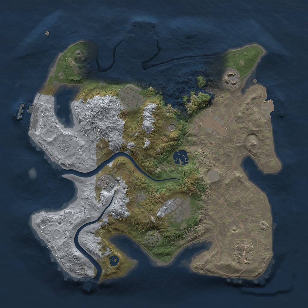 Rust Map: Procedural Map, Size: 3000, Seed: 1147464324, 13 Monuments
