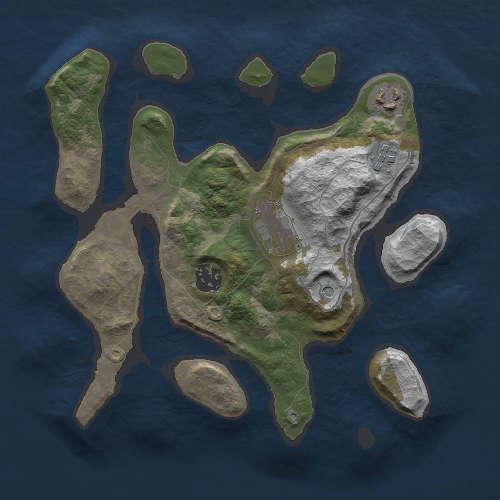Rust Map: Barren, Size: 2700, Seed: 55123, 7 Monuments