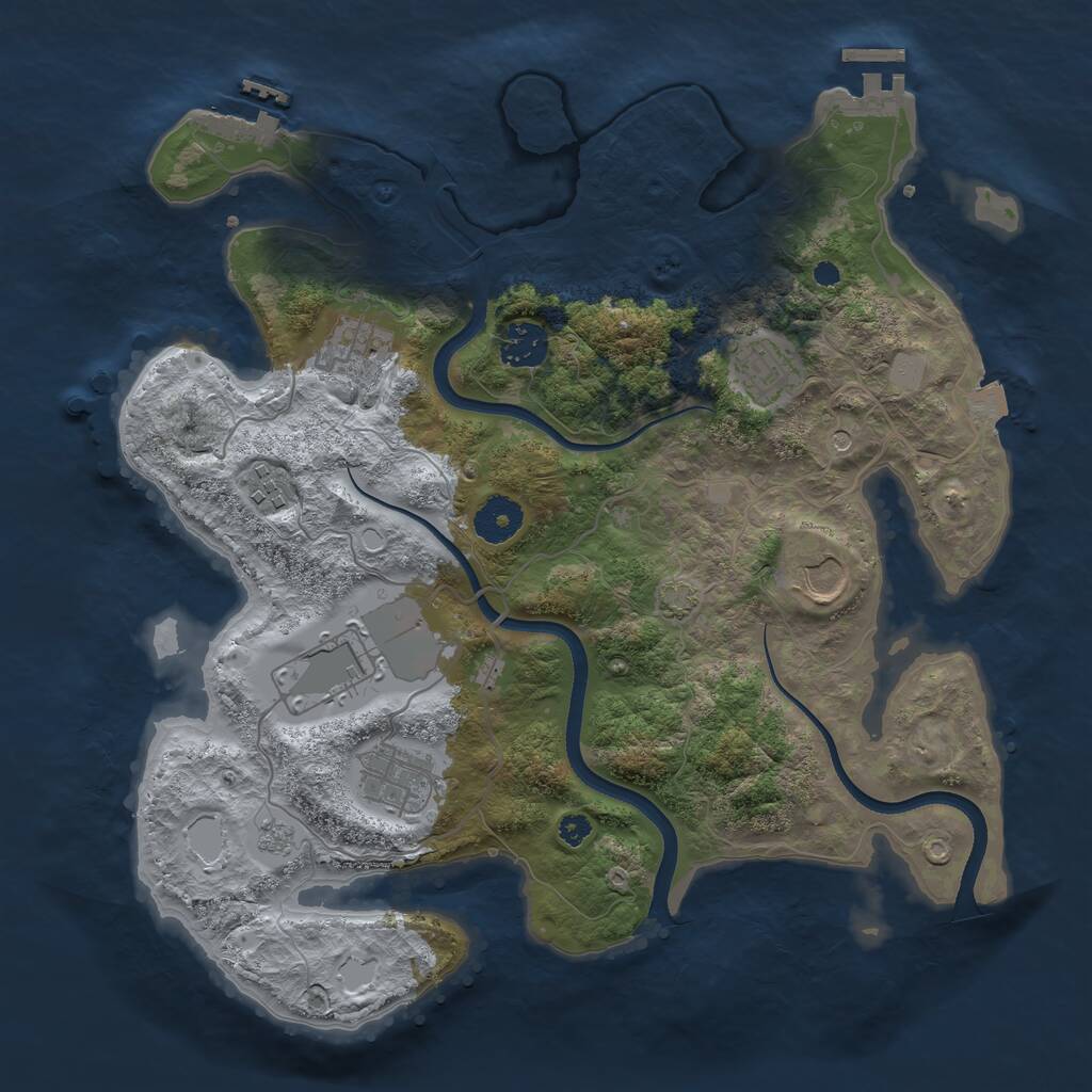 Rust Map: Procedural Map, Size: 3500, Seed: 61454, 13 Monuments