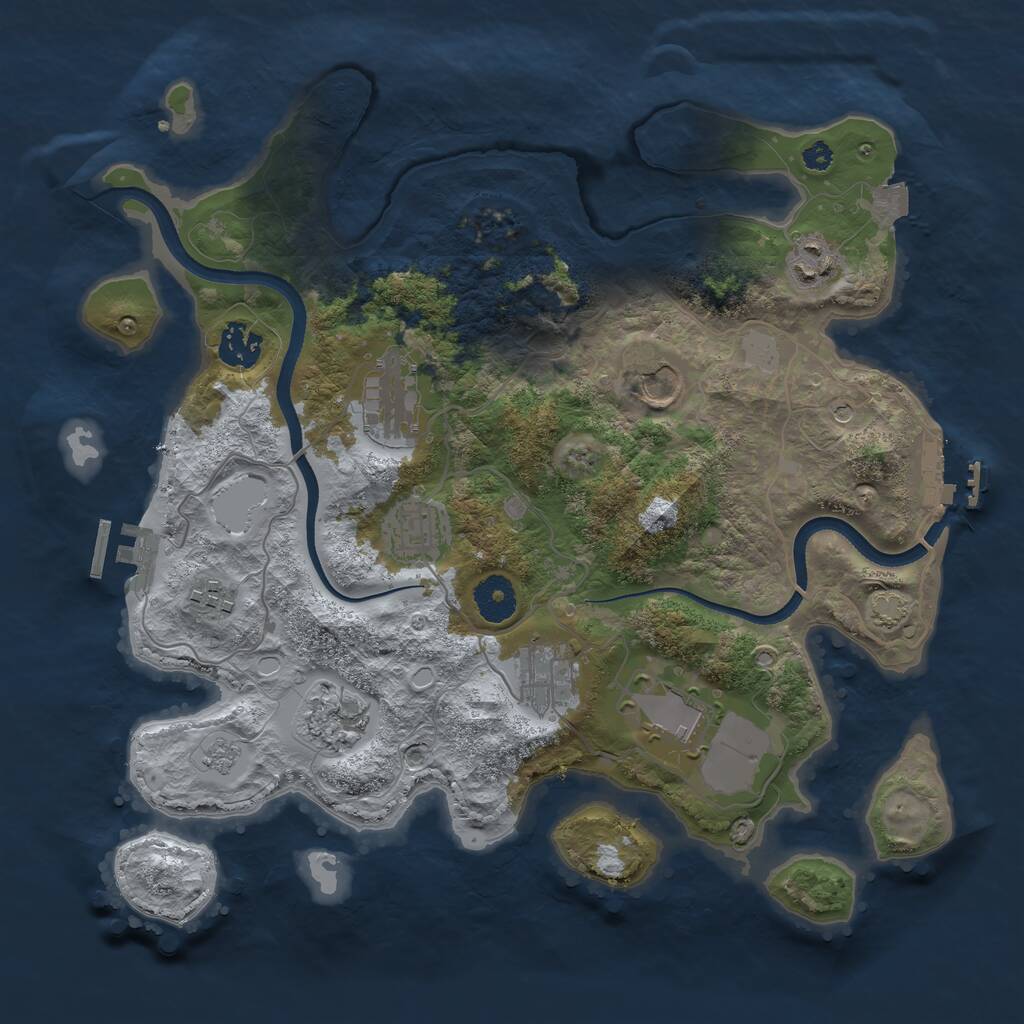 Rust Map: Procedural Map, Size: 3500, Seed: 352146978, 15 Monuments