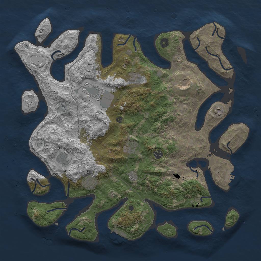 Rust Map: Procedural Map, Size: 4250, Seed: 14881488, 20 Monuments