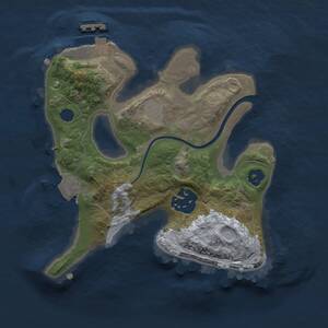 Thumbnail Rust Map: Procedural Map, Size: 2000, Seed: 1345, 3 Monuments