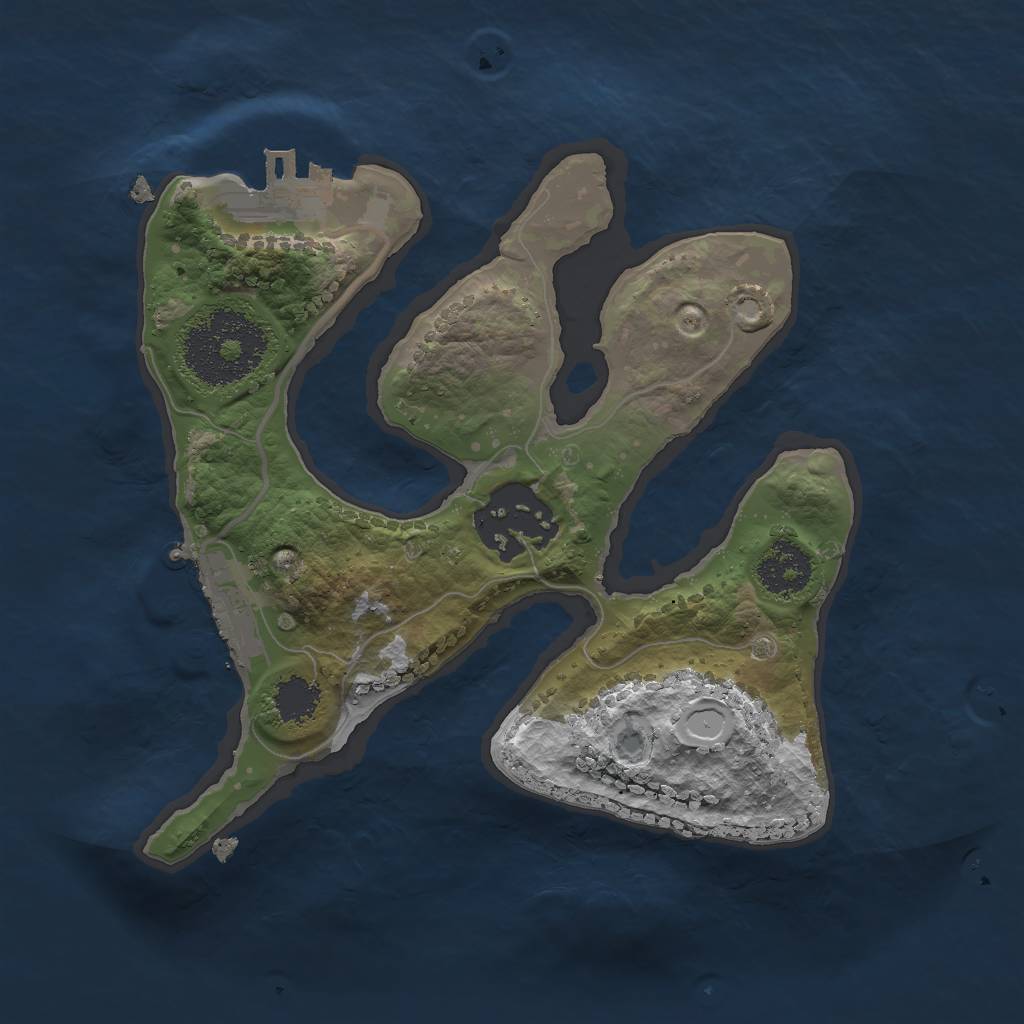 Rust Map: Procedural Map, Size: 2000, Seed: 1345, 10 Monuments