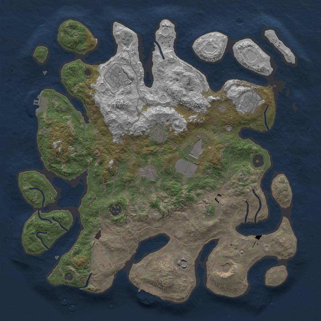 Rust Map: Procedural Map, Size: 4000, Seed: 58754110, 22 Monuments