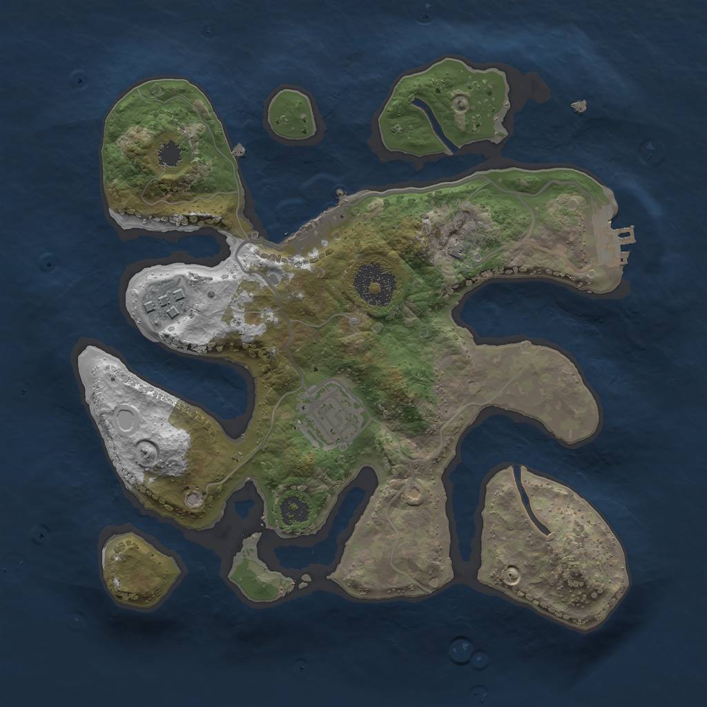 Rust Map: Procedural Map, Size: 2500, Seed: 67498973, 12 Monuments