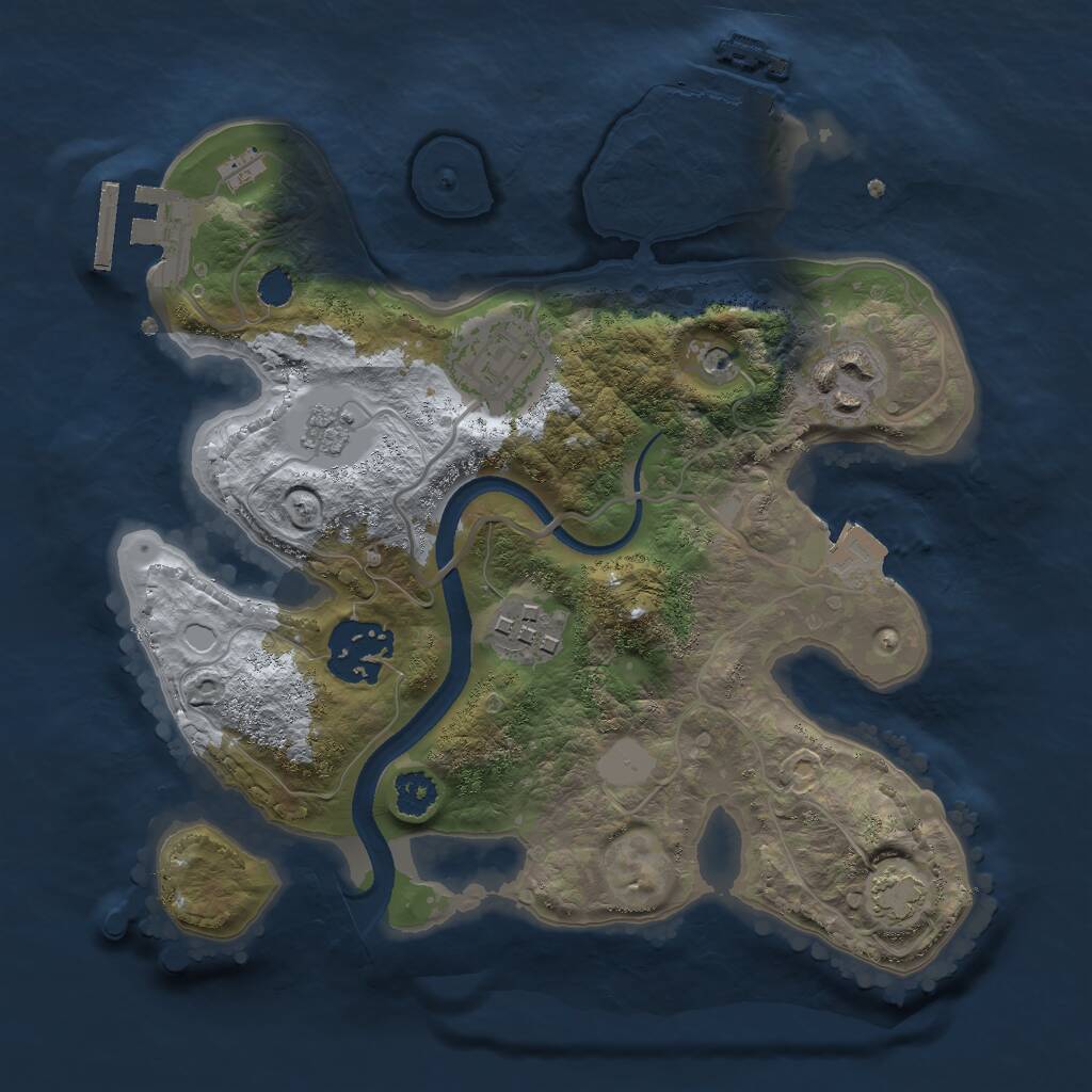 Rust Map: Procedural Map, Size: 2500, Seed: 67498973, 10 Monuments