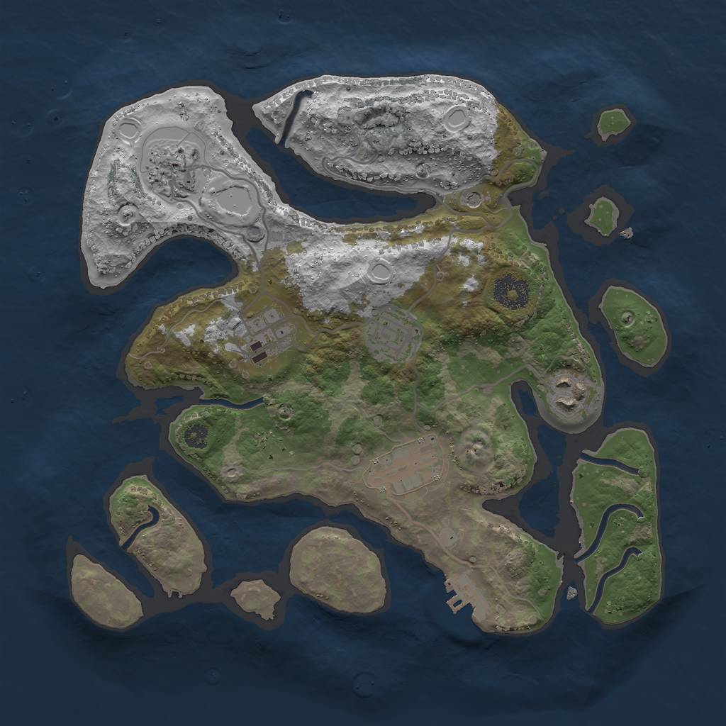 Rust Map: Procedural Map, Size: 3000, Seed: 813195885, 15 Monuments