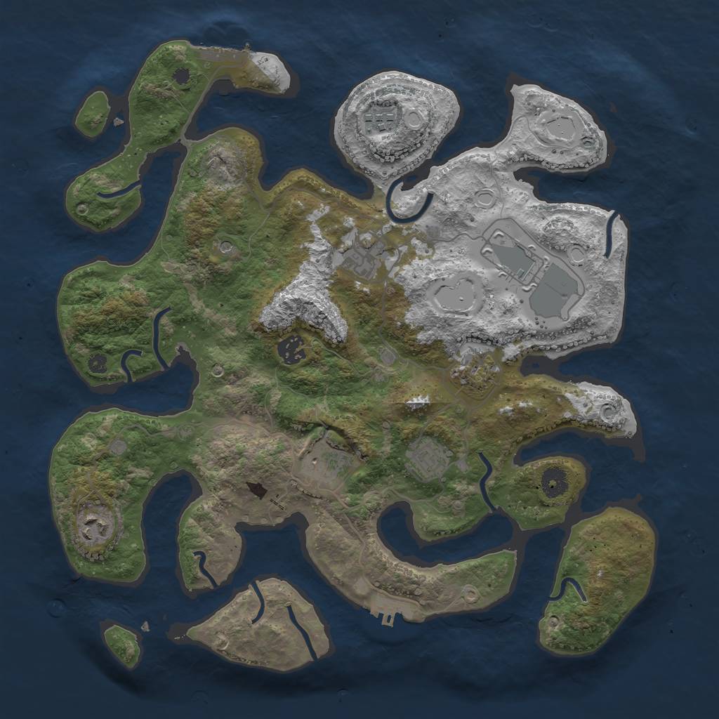 Rust Map: Procedural Map, Size: 3750, Seed: 1613143643, 19 Monuments