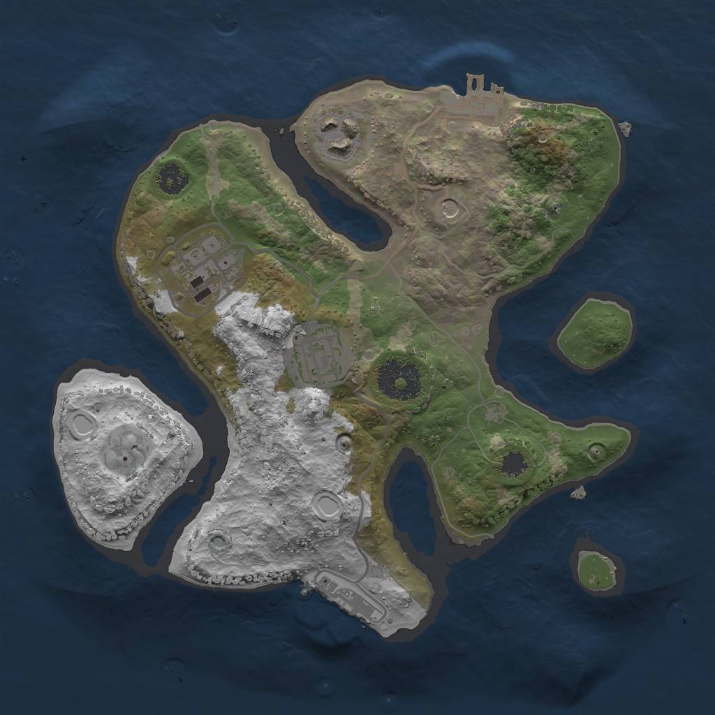 Rust Map: Procedural Map, Size: 2500, Seed: 7070, 14 Monuments