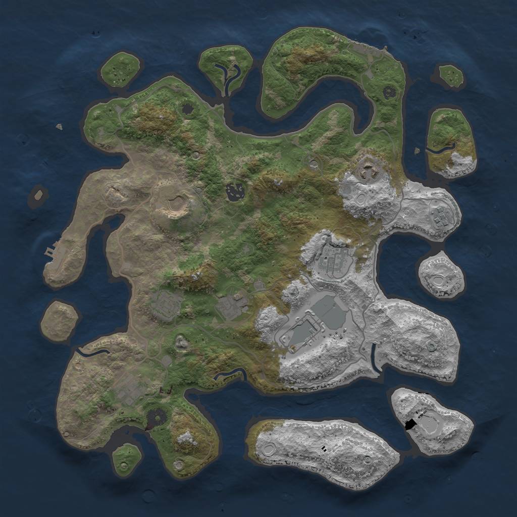 Rust Map: Procedural Map, Size: 4000, Seed: 1599646513, 20 Monuments