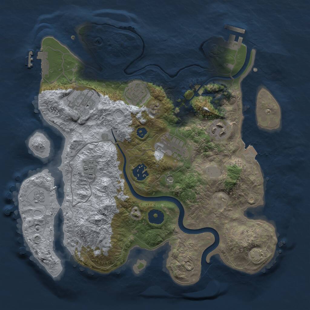 Rust Map: Procedural Map, Size: 3000, Seed: 4567, 12 Monuments