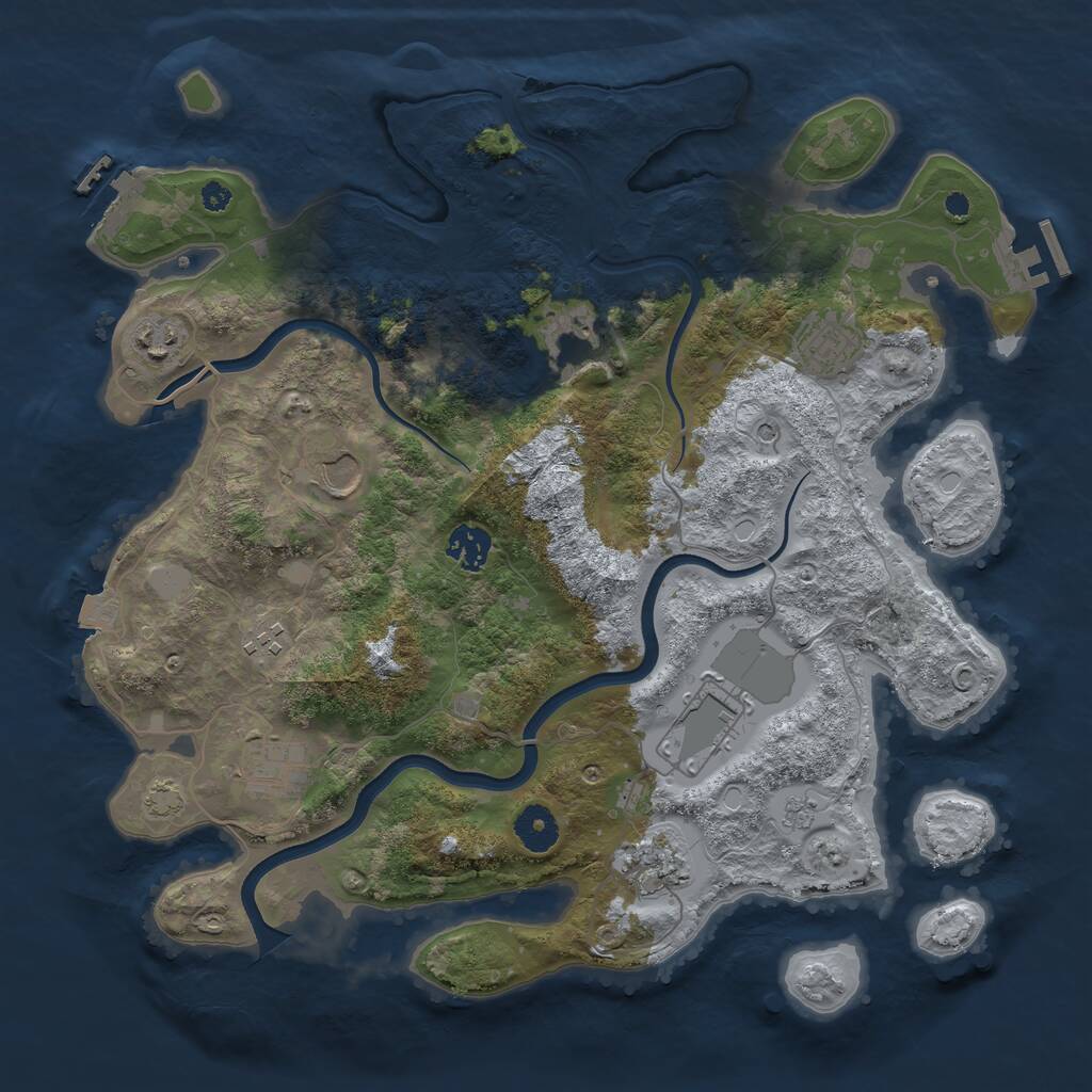 Rust Map: Procedural Map, Size: 3700, Seed: 254215478, 15 Monuments