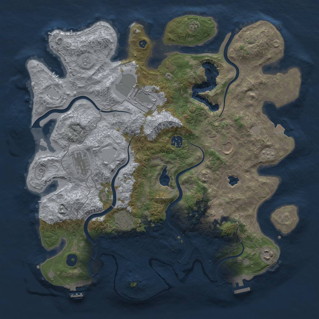 Rust Map: Procedural Map, Size: 4000, Seed: 395209012, 14 Monuments