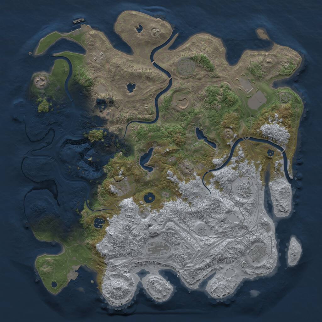 Rust Map: Procedural Map, Size: 4500, Seed: 84443051, 17 Monuments