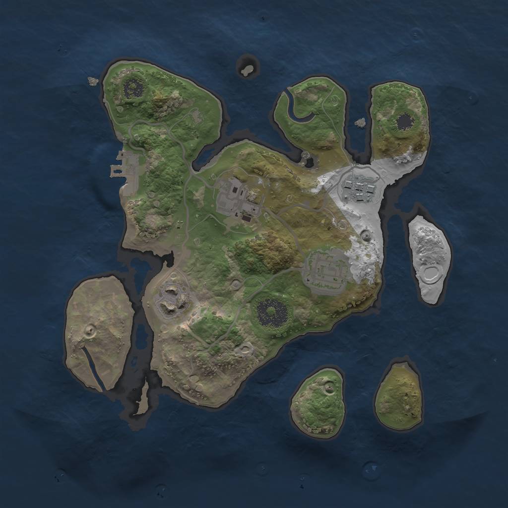 Rust Map: Procedural Map, Size: 2500, Seed: 1375, 13 Monuments