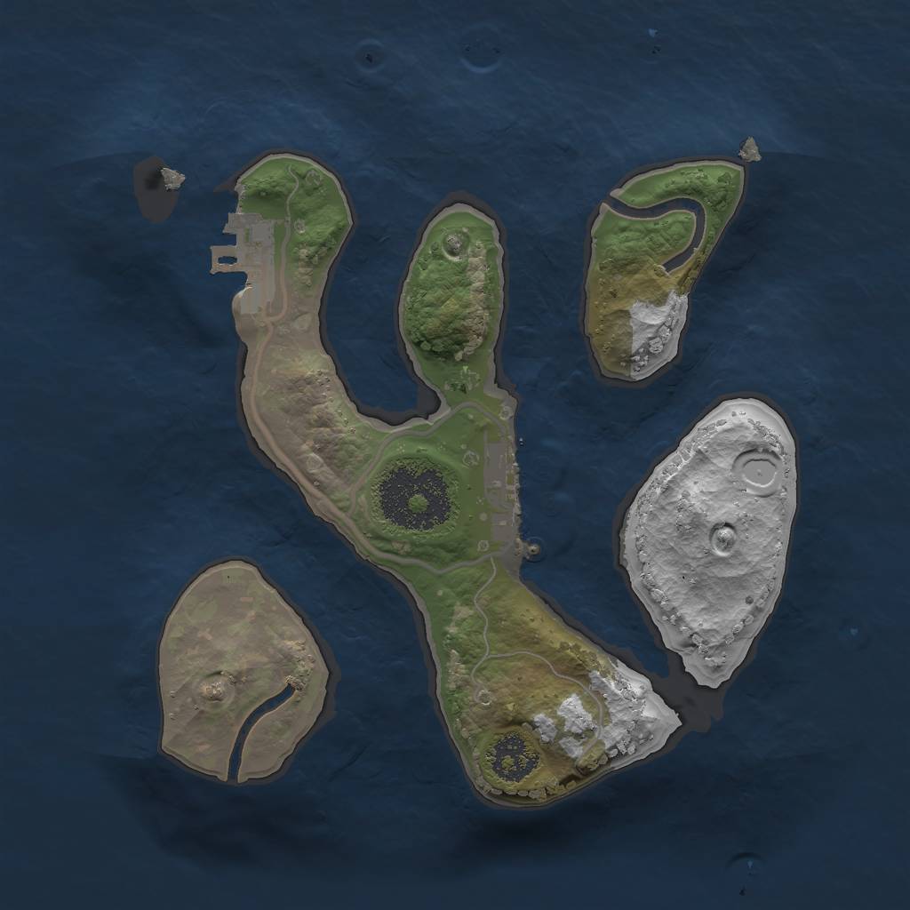 Rust Map: Procedural Map, Size: 2000, Seed: 864635, 9 Monuments