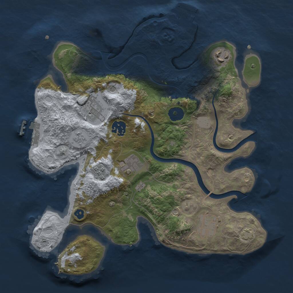 Rust Map: Procedural Map, Size: 3000, Seed: 1930919279, 12 Monuments