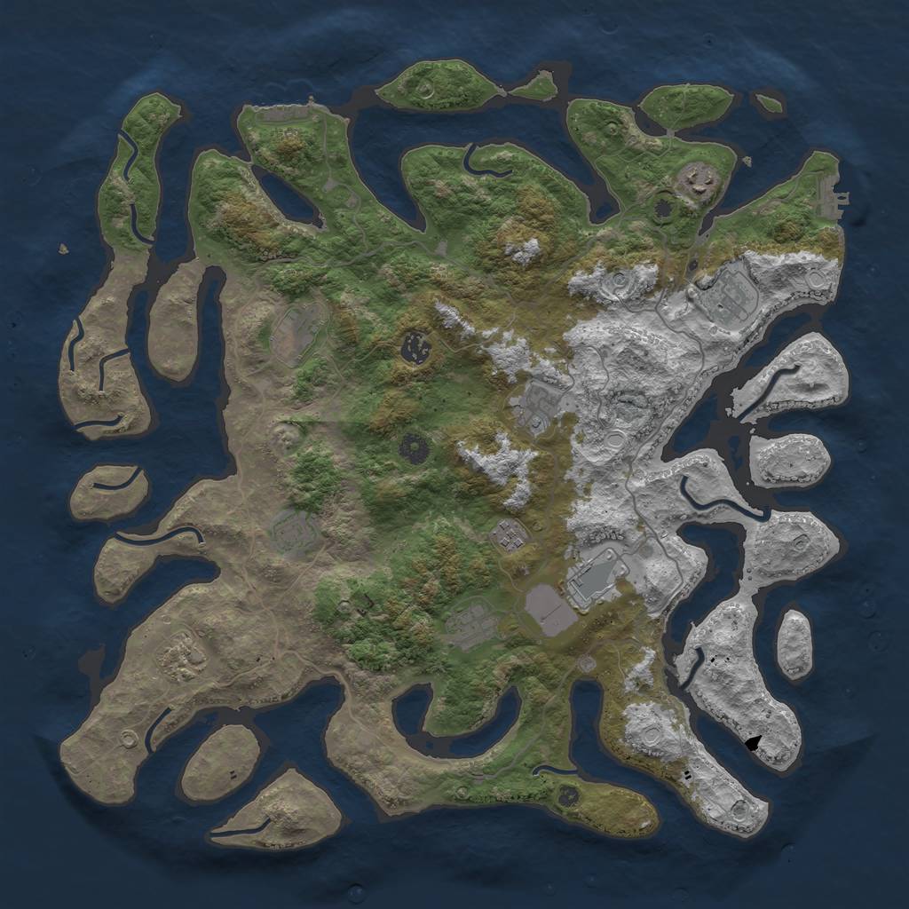 Rust Map: Procedural Map, Size: 4500, Seed: 16147924, 21 Monuments