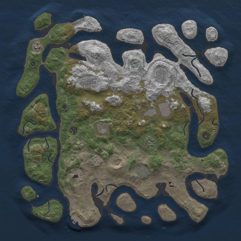 Rust Map: Procedural Map, Size: 4500, Seed: 565421154, 22 Monuments