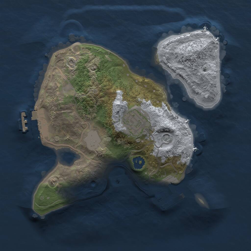 Rust Map: Procedural Map, Size: 2000, Seed: 1589136038, 5 Monuments