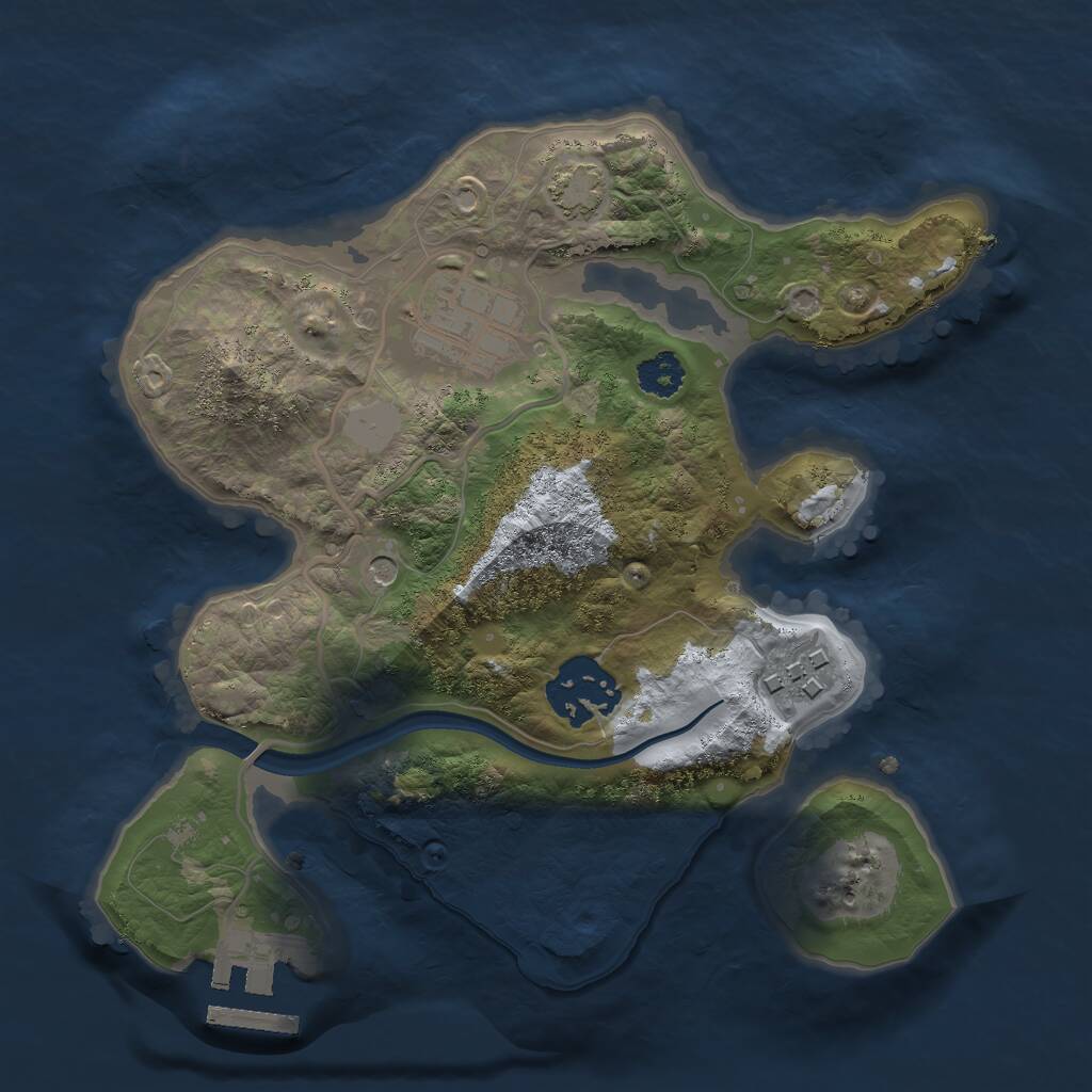Rust Map: Procedural Map, Size: 2400, Seed: 571267488, 7 Monuments