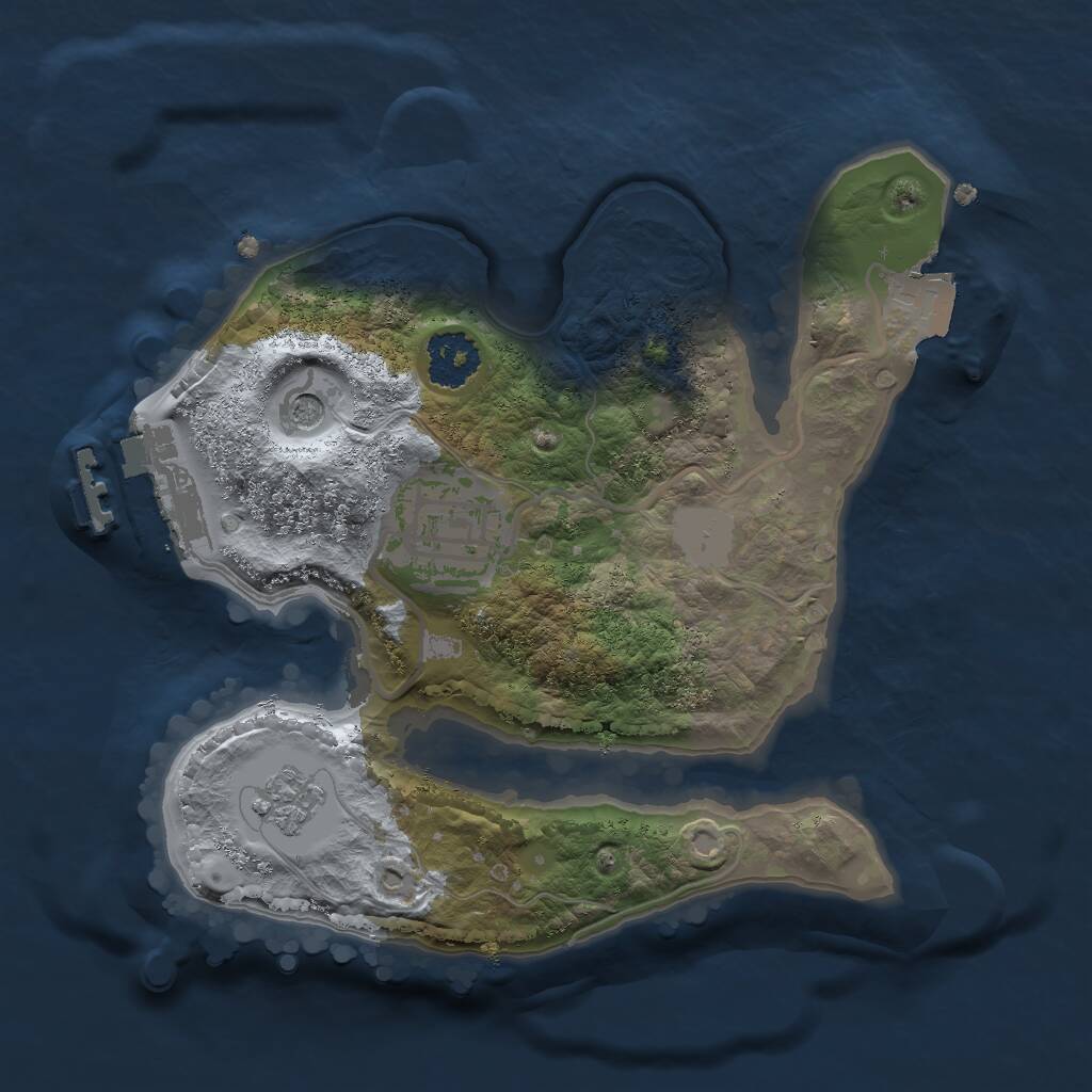 Rust Map: Procedural Map, Size: 2000, Seed: 1391193385, 5 Monuments