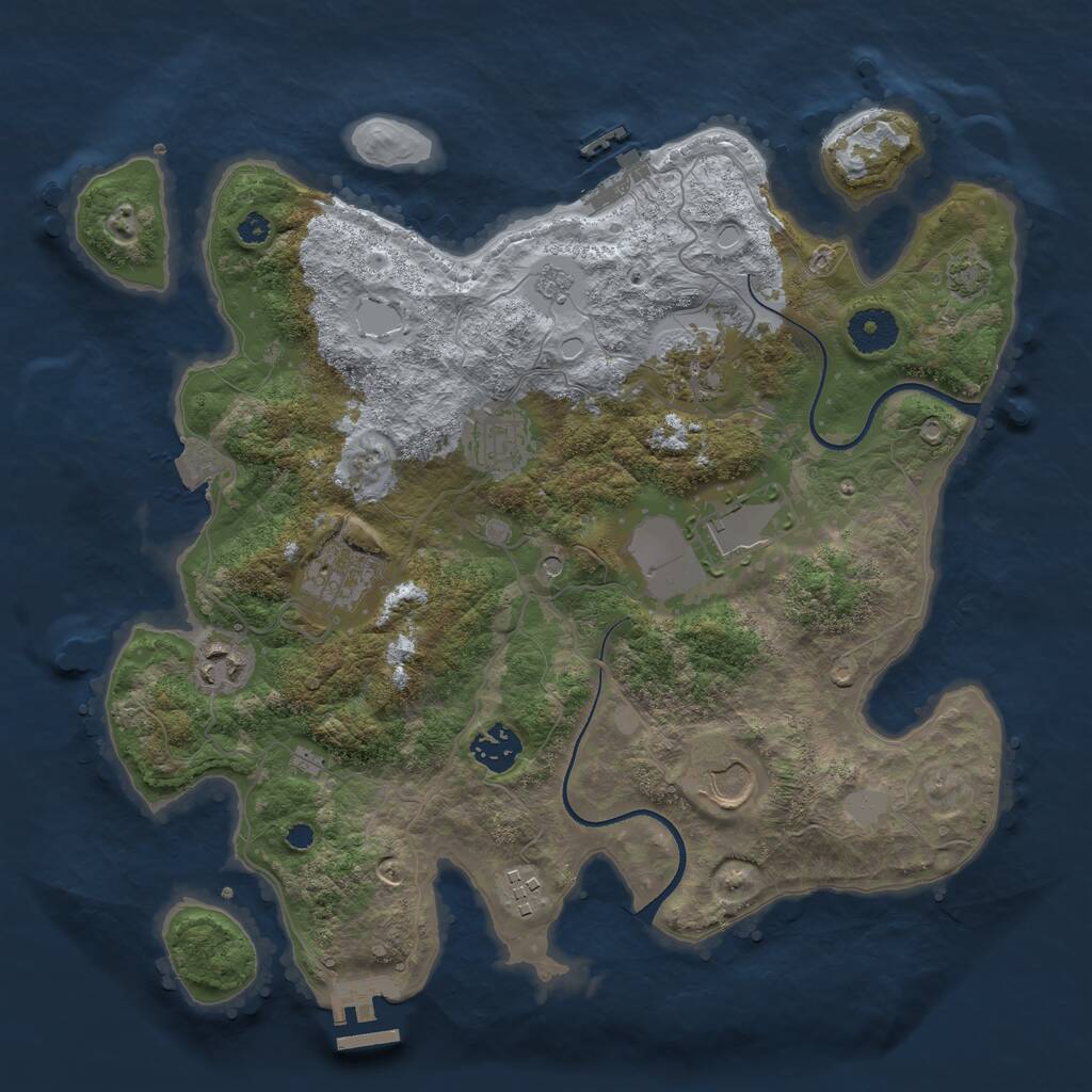 Rust Map: Procedural Map, Size: 3500, Seed: 2118711399, 14 Monuments