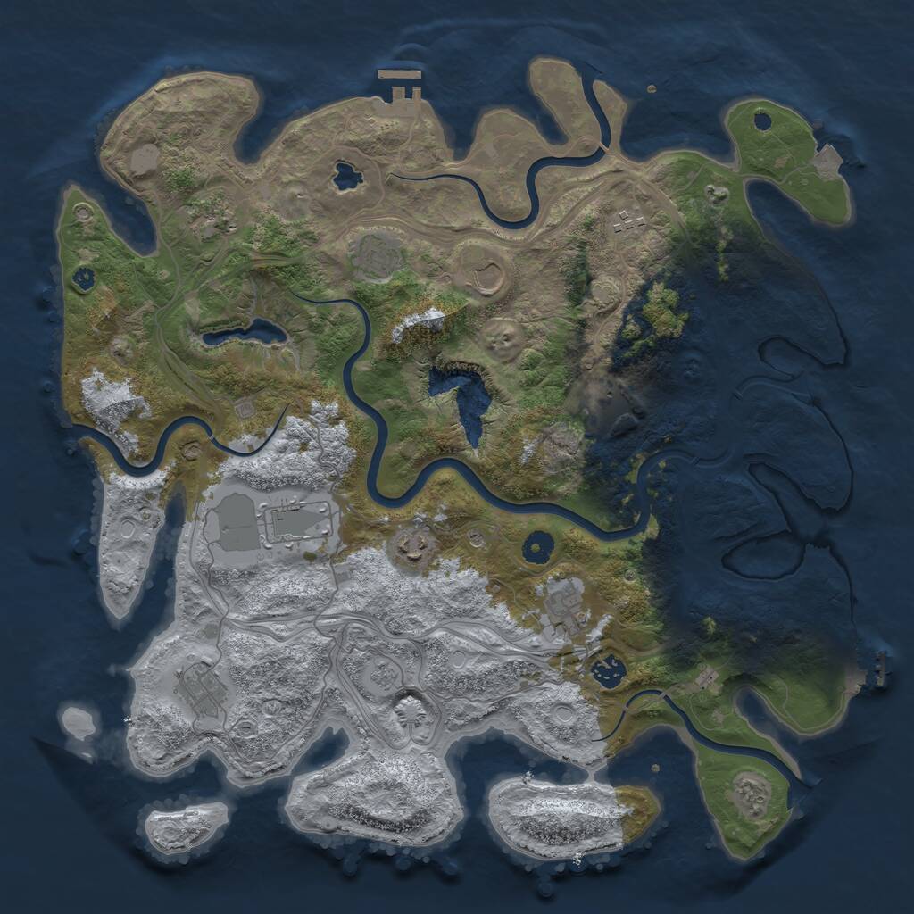 Rust Map: Procedural Map, Size: 4250, Seed: 14381, 16 Monuments