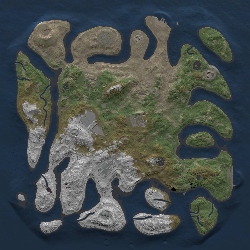 Rust Map: Procedural Map, Size: 4250, Seed: 14381, 20 Monuments