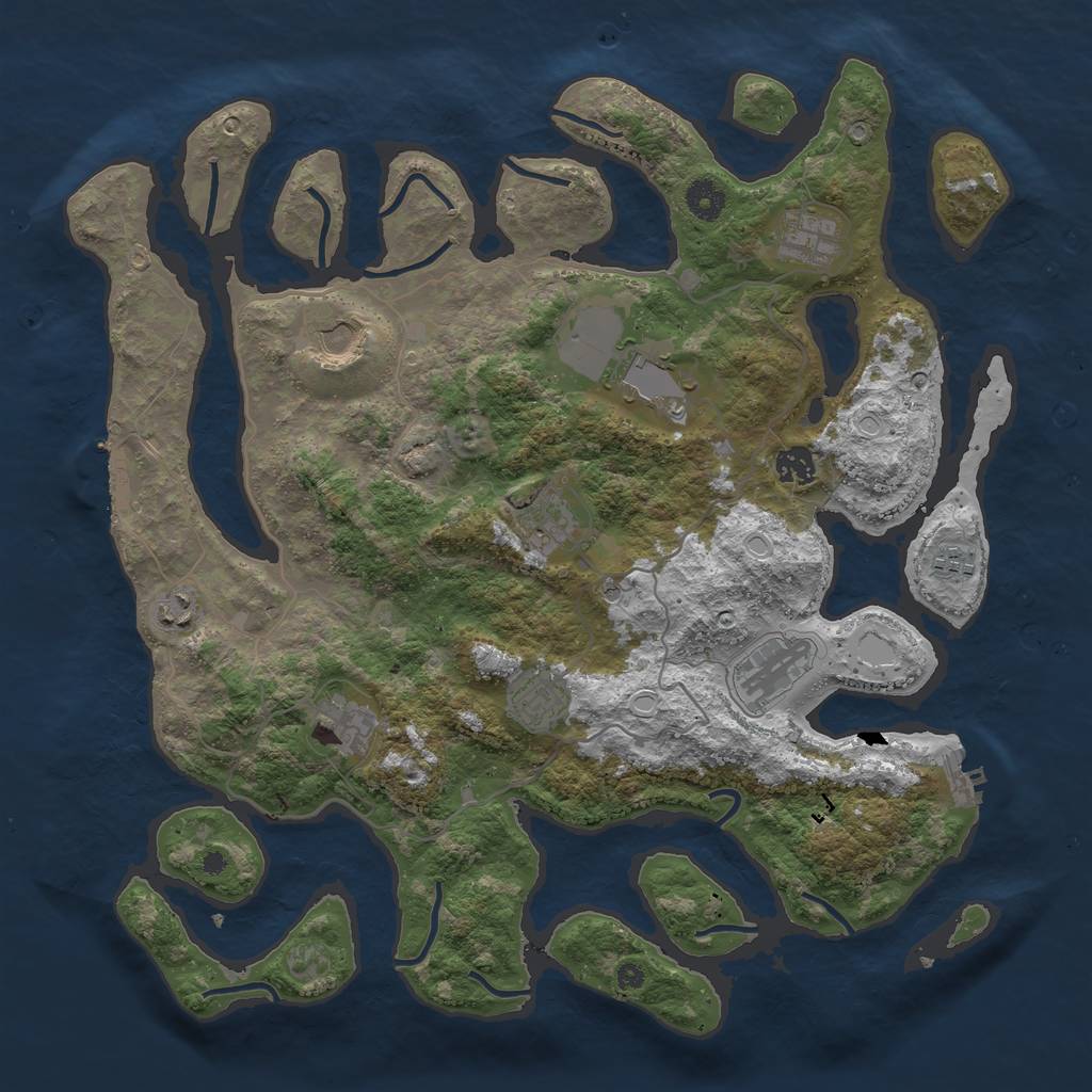 Rust Map: Procedural Map, Size: 4100, Seed: 87654323, 21 Monuments