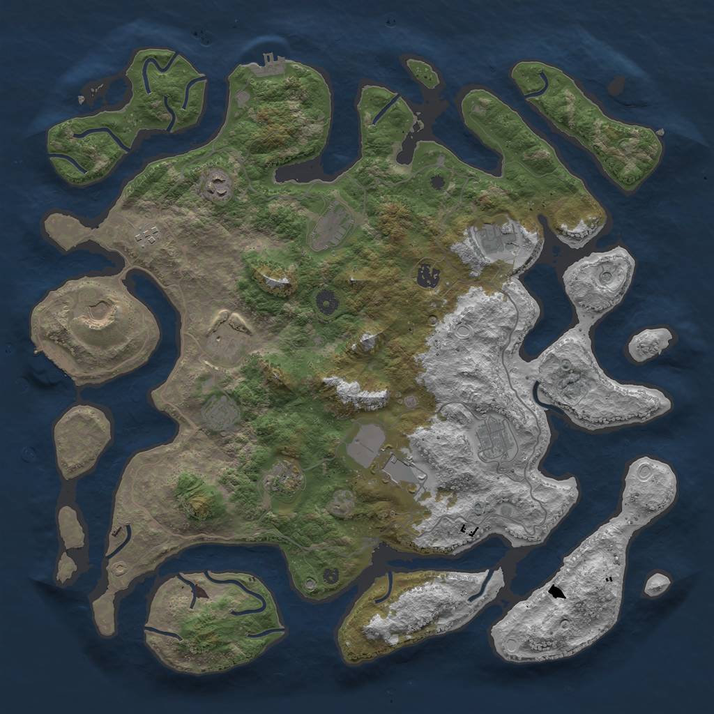 Rust Map: Procedural Map, Size: 4500, Seed: 4851964, 22 Monuments