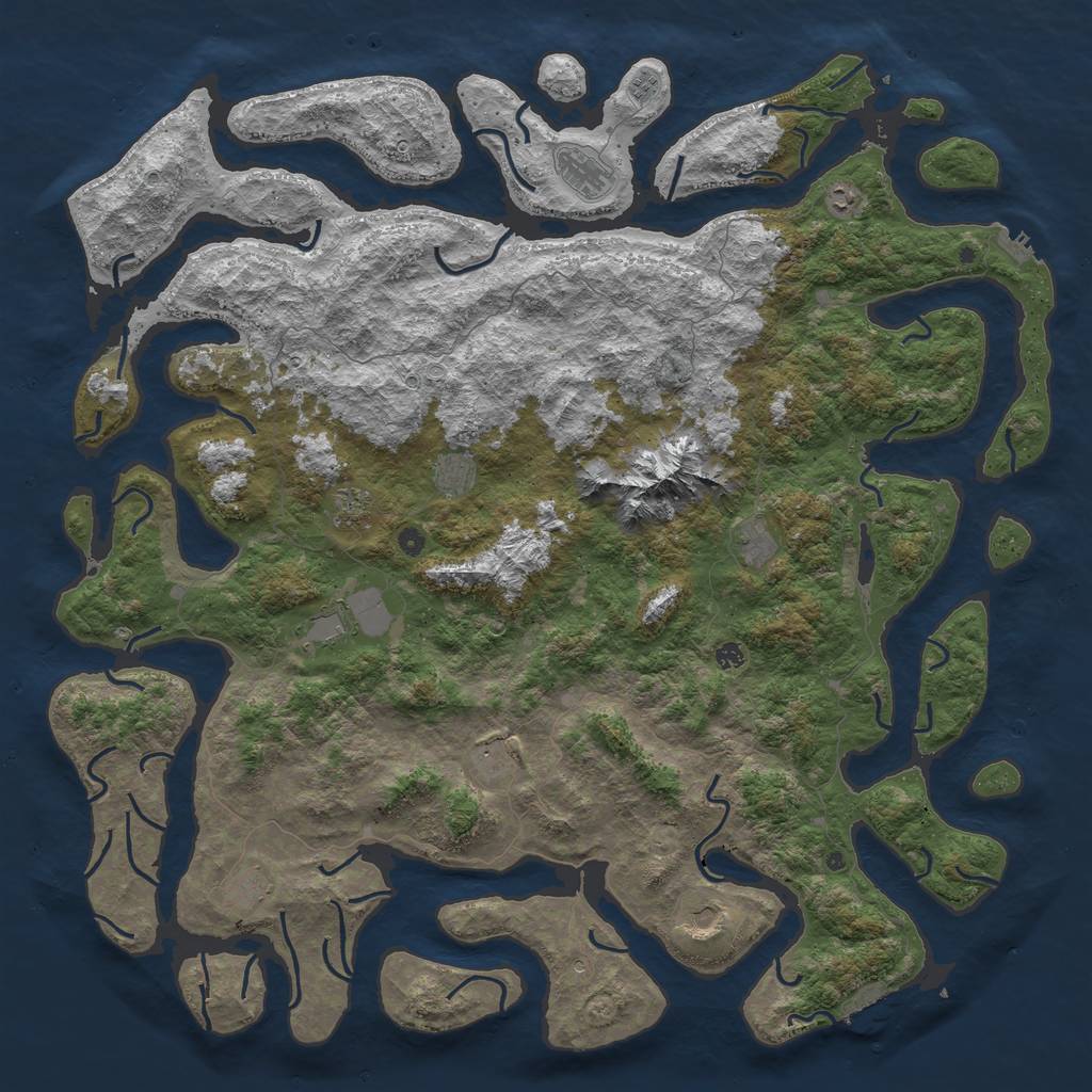 Rust Map: Procedural Map, Size: 6000, Seed: 99438669, 22 Monuments