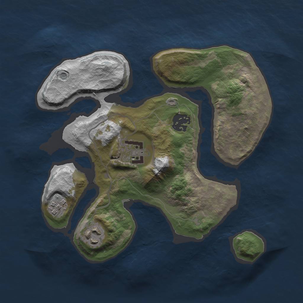 Rust Map: Barren, Size: 2500, Seed: 8, 6 Monuments