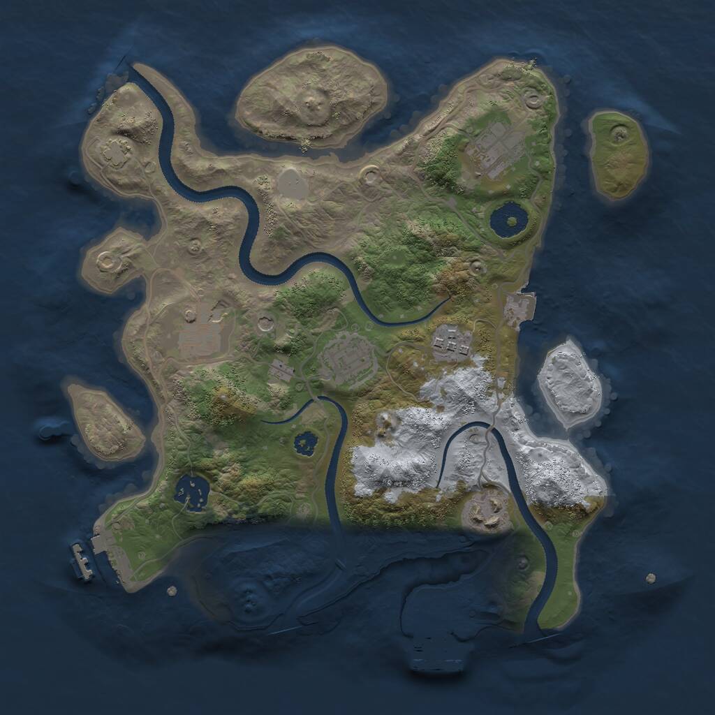 Rust Map: Procedural Map, Size: 3000, Seed: 573721, 11 Monuments