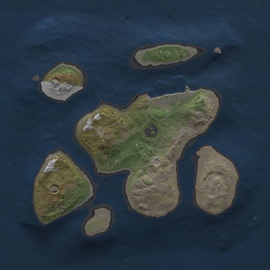 Rust Map: Procedural Map, Size: 2000, Seed: 1241949377, 8 Monuments