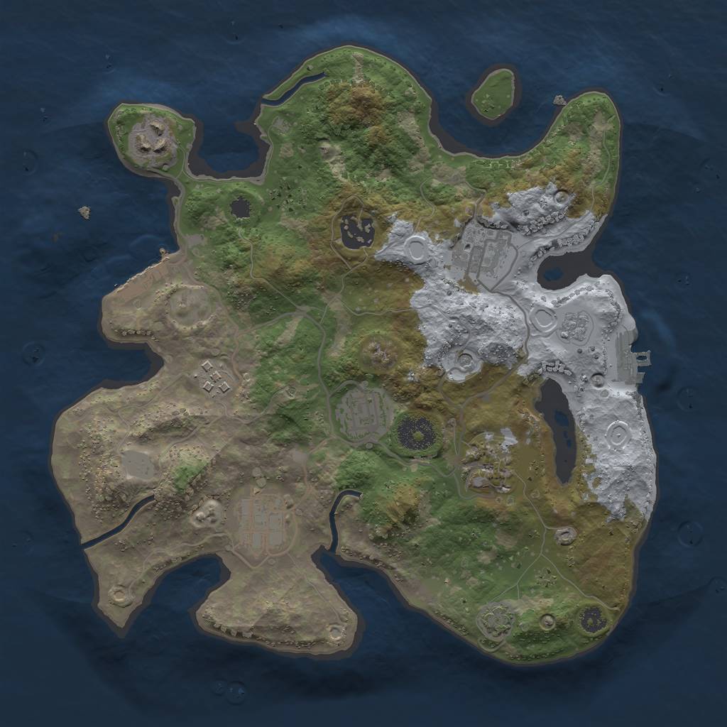 Rust Map: Procedural Map, Size: 3000, Seed: 625, 15 Monuments