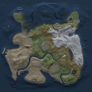 Thumbnail Rust Map: Procedural Map, Size: 3000, Seed: 625, 11 Monuments