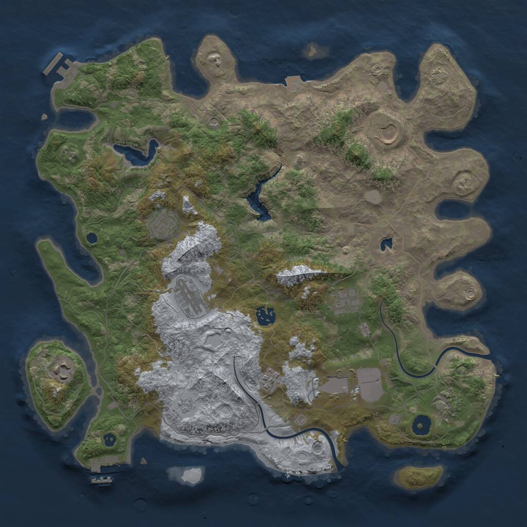 Rust Map: Procedural Map, Size: 4000, Seed: 5321, 15 Monuments
