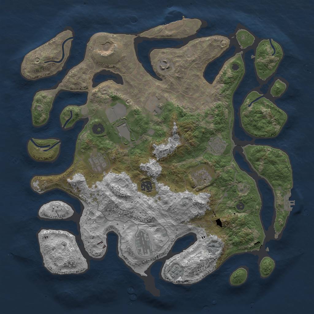 Rust Map: Procedural Map, Size: 4000, Seed: 734, 21 Monuments