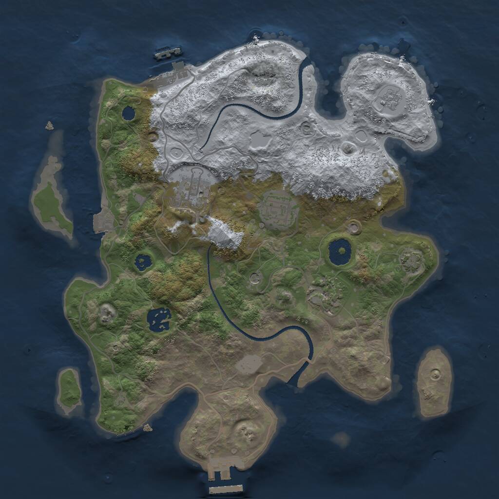 Rust Map: Procedural Map, Size: 3000, Seed: 1561666, 10 Monuments