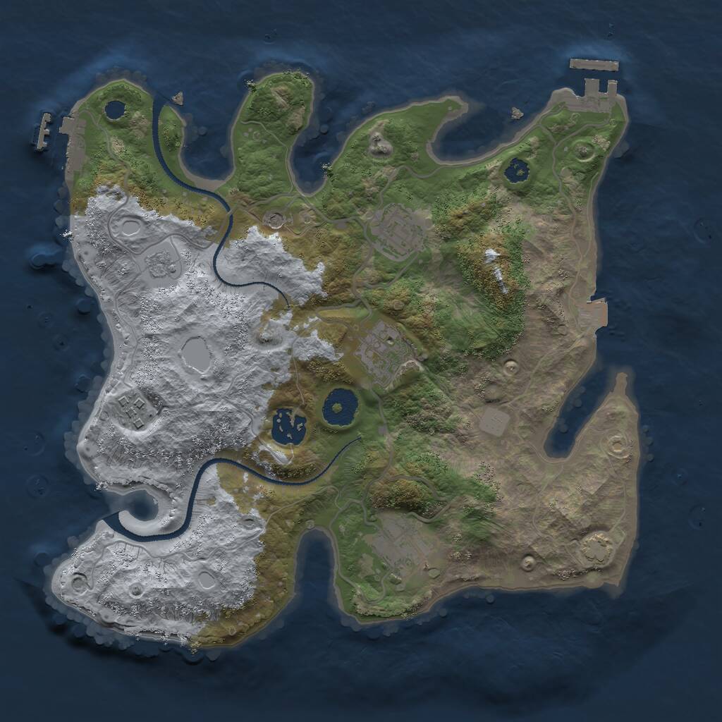 Rust Map: Procedural Map, Size: 3000, Seed: 227291746, 11 Monuments