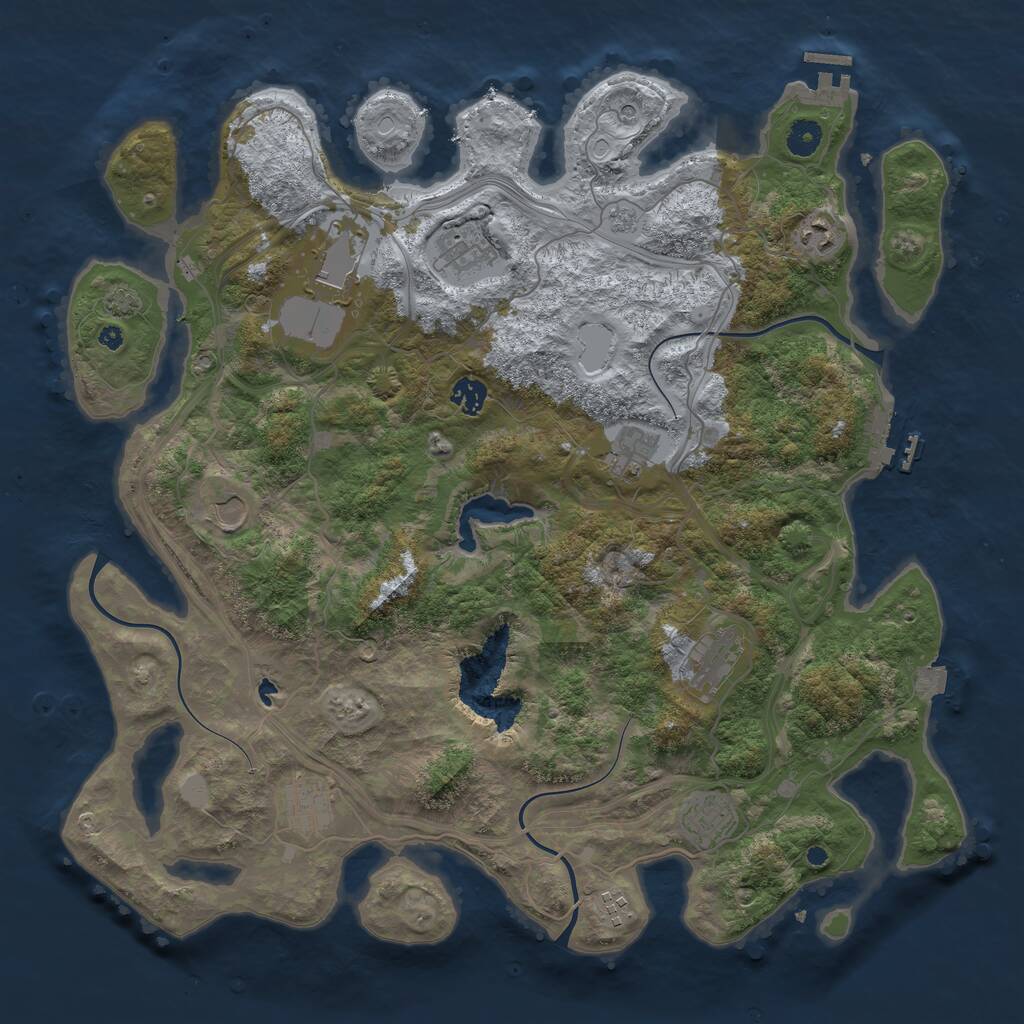 Rust Map: Procedural Map, Size: 4300, Seed: 74857, 16 Monuments