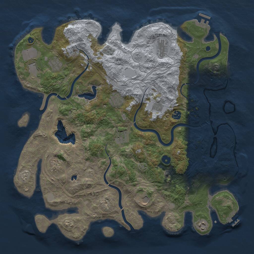 Rust Map: Procedural Map, Size: 4300, Seed: 46177, 17 Monuments
