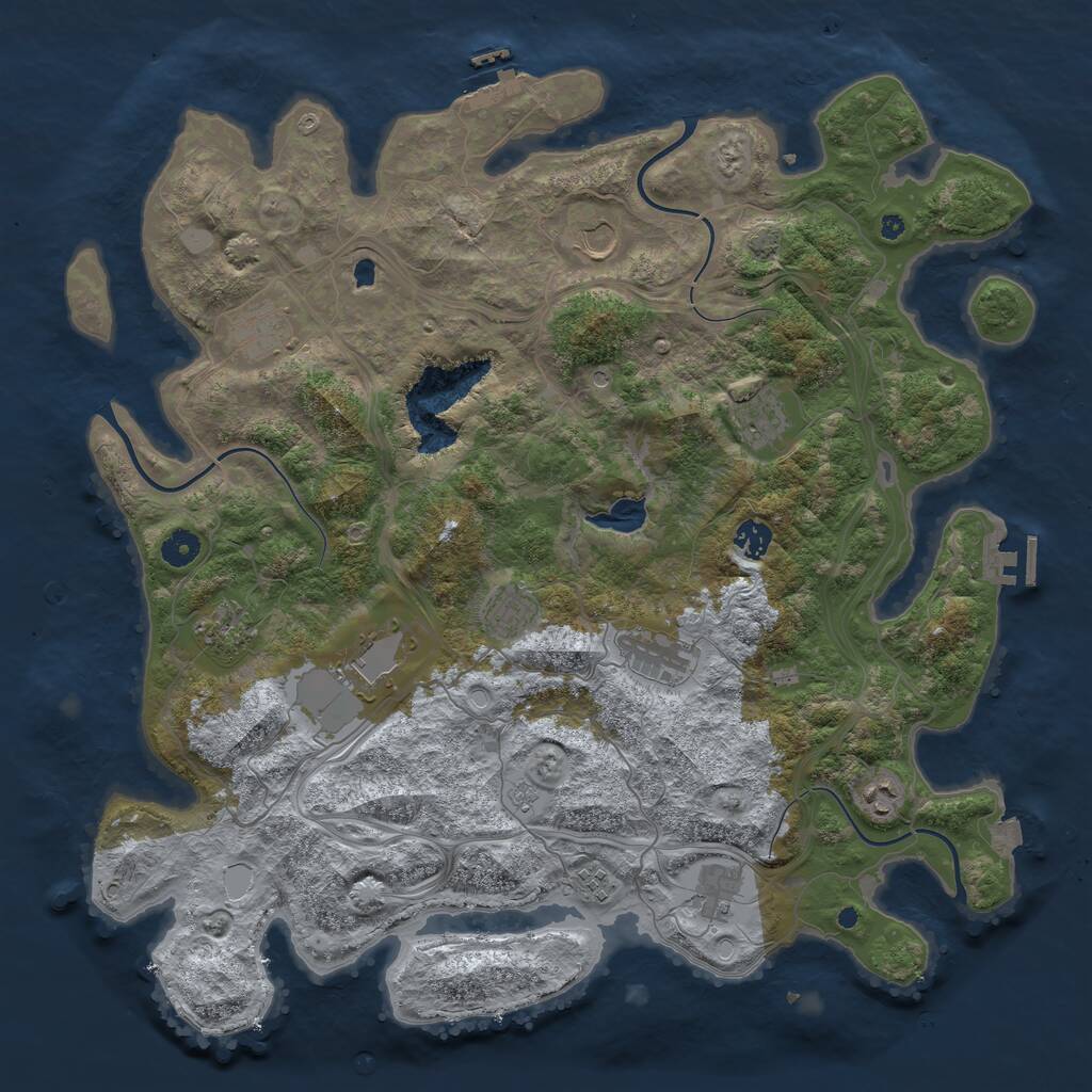 Rust Map: Procedural Map, Size: 4400, Seed: 5345, 17 Monuments