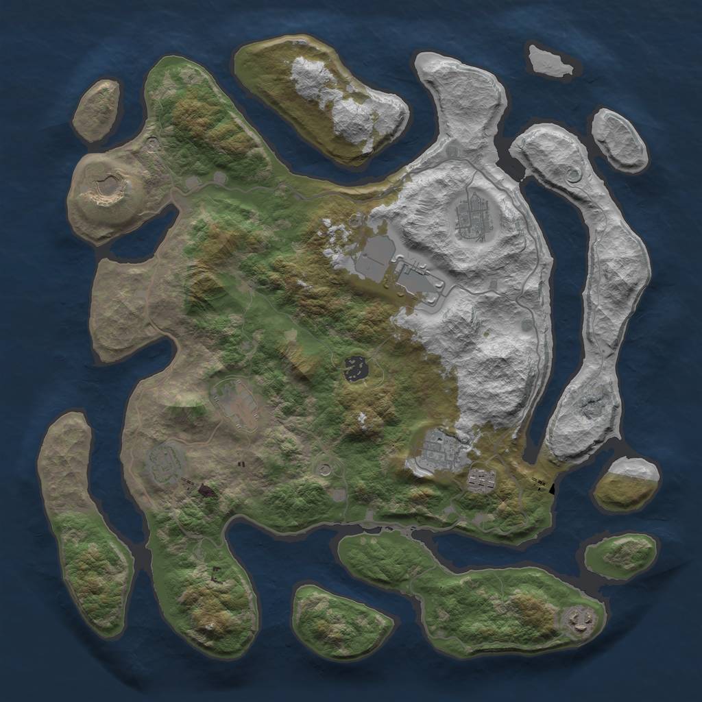 Rust Map: Barren, Size: 4100, Seed: 217, 12 Monuments