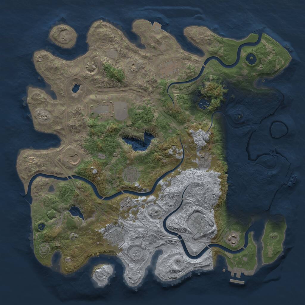 Rust Map: Procedural Map, Size: 4250, Seed: 7164, 16 Monuments